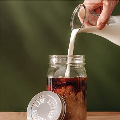  - Cold Brew Mason Jar Coffee Maker, Durable Glass, Heavy Duty Stainless Steel Filter And Lid - 2 Quart, (64 Oz / 1.9 Liter)