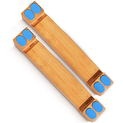  Kitchens Bamboo Cutting Board Legs - 2Pcs Wood Cutting Board Feet With Silicone Non Slip Pads, 4.5cm X 5cm X 50cm Wood Riser Elevates The Cutting Board