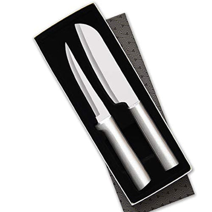  Ada Cutlery Two Piece Knife Stainless Steel Cook’s Choice Gift Set With Aluminum, 8 Inches, Silver Handle