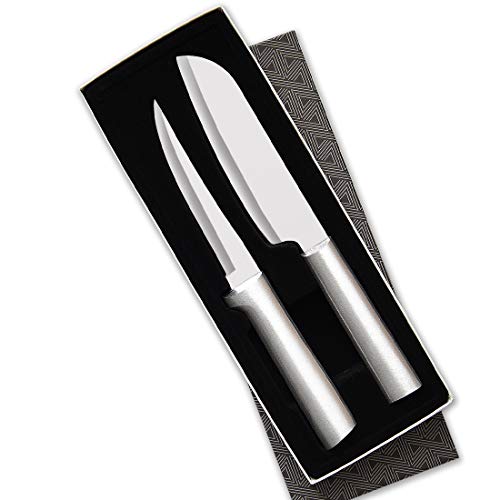  Ada Cutlery Two Piece Knife Stainless Steel Cook’s Choice Gift Set With Aluminum, 8 Inches, Silver Handle