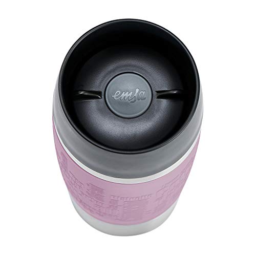 Emsa Msa N20132 Travel Mug Thermo/Insulated Stainless Steel 0.5 Litres Hot 4 Hours Cold 8 Hours BPA Free 100% Leak Proof Dishwasher Safe 360° Drinking Opening Cassis Red