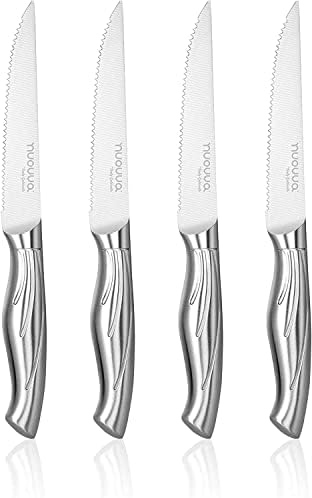  Kitchen Knife Block Set – 14-Piece Knife Set With Hardwood Block – Stainless Steel Blades – Hollow Knife Set For Chopping, Slicing, Dicing