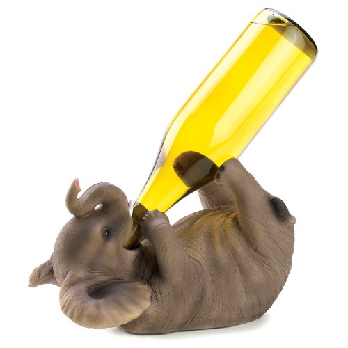  Gifts & Decor 12615 Playful Elephant Wine Holder, Multicolor
