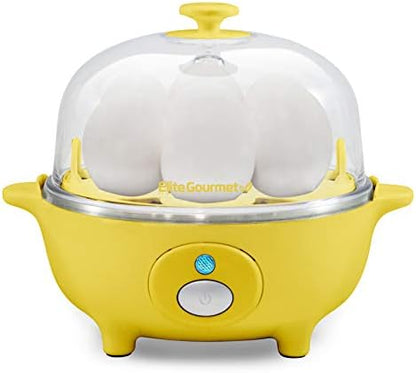  Elite Gourmet EGC-007B# Rapid Egg Cooker, 7 Easy-To-Peel, Hard, Medium, Black & ESM2207 Maxi-Matic Sandwich Panini Maker Grilled Cheese Machine Tuna Melt Omelets Non-Stick Surface, 2 Slice, Black