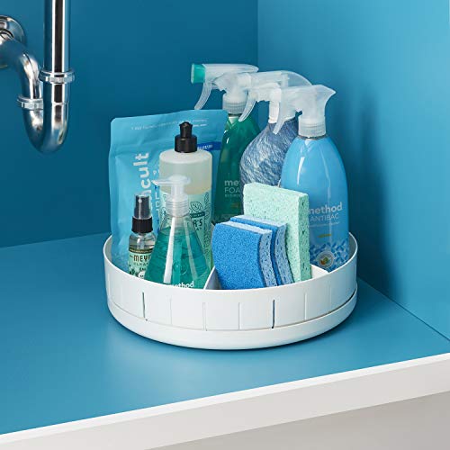  SinkSuite Under Sink Turntable With Adjustable Dividers, Lazy Susan Organizer For Kitchen Or Bathroom Storage