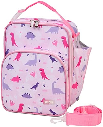  Lunch Boxes Bag For Kids, Insulated Lunchbox Reusable Containers For Boys With Detachable Shoulder Strap For School Blue Dinosaur