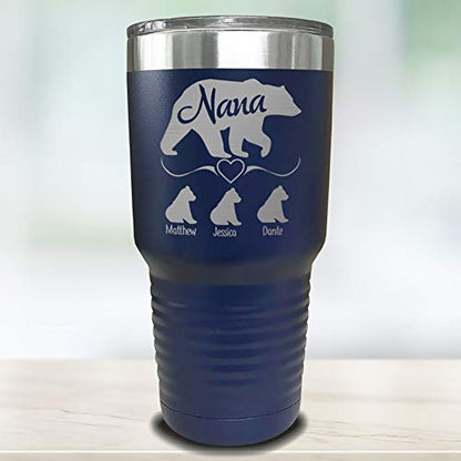  Grandparents Personalized Laser Engraved Tumbler With Grandchildren Names Gift For Grandma, Customized Mug, Insulated For Coffee, Water + More