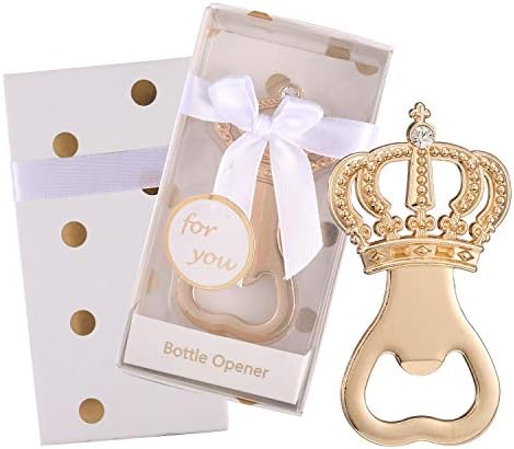 Pack Of 12 Gold Crown Bottle Opener Wedding Favors,Party Favors For Guest Souvenir Gift For Baby Shower Birthday Party Decorations And Supplies By LAYSERI (Gold Crown Style,12 )