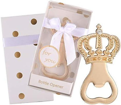  Pack Of 12 Gold Crown Bottle Opener Wedding Favors,Party Favors For Guest Souvenir Gift For Baby Shower Birthday Party Decorations And Supplies By LAYSERI (Gold Crown Style,12 )