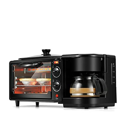  MBJ Bread Maker 3 In 1 Breakfast Making Machine Mini Drip Coffee Maker Bread Pizza Oven Frying Pan Toaster Breakfast Machine