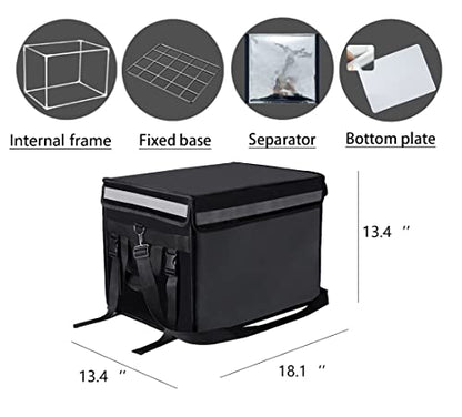  Updated Professional Insulated Food Delivery Bag With Support Frame And Plastic Bottom Plate | Ideal For Uber Eats, Catering,Delivery Drivers, Doordash And More