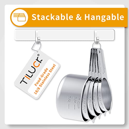  Stainless Steel Measuring Cups & Spoons Set, Cups And Spoons,Kitchen Gadgets For Cooking & Baking (Sliver-5+6)