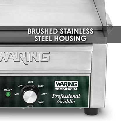 Commercial WGR140 120-volt, 14-Inch Electric Countertop Griddle, Silver