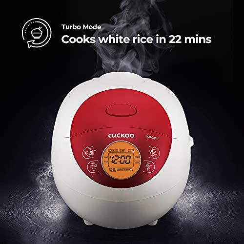  Uckoo CR-0351F Electric Heating Rice Cooker (Red), 7.80 X 8.90 X 11.50