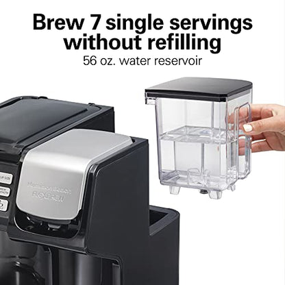 Hamilton Beach 49902 FlexBrew Trio 2-Way Coffee Maker, Compatible With K-Cup Pods Or Grounds, Combo, Single Serve & Full 12c Pot, Black - Fast Brewing