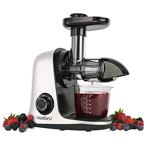  Juicer Cold Press Masticating Extractor Machine Features Quiet Motor Anti-Clog Reverse Function Nutrient Preserving For Juicing Fruits Vegetables And All Greens, 150-Watts, White