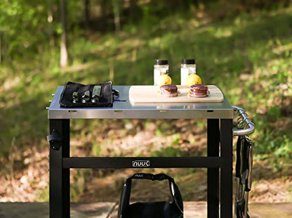  Double-Shelf Rolling Outdoor Dining Cart Table, 20" X 30" Stainless Steel Commercial Multifunctional Kitchen Food Prep Worktable On Wheels W/Adjustable Storage Tray & Waterproof Protective Cover
