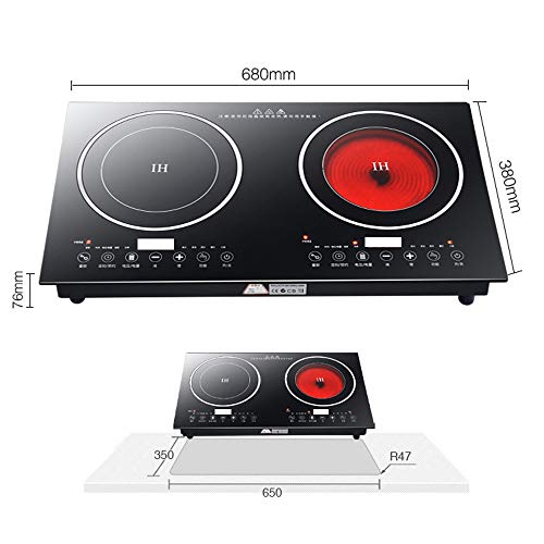  V Portable Multifunctional Countertop Double Burner Digital Sensor Touch Electric Dual Induction Cooker Digital Countertop Double Burner Cooktop With Kids Safety Lock Black