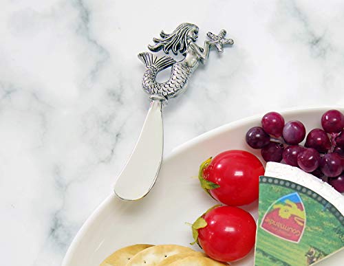  Mermaid Cheese Spreader, 4 3/4" L, Sliver