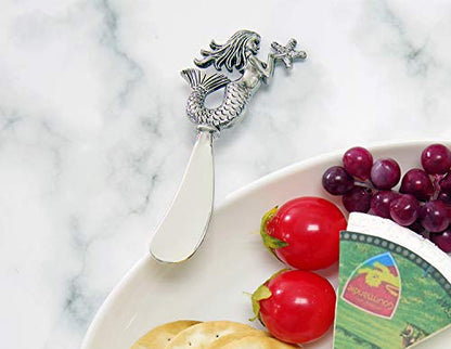  Mermaid Cheese Spreader, 4 3/4" L, Sliver