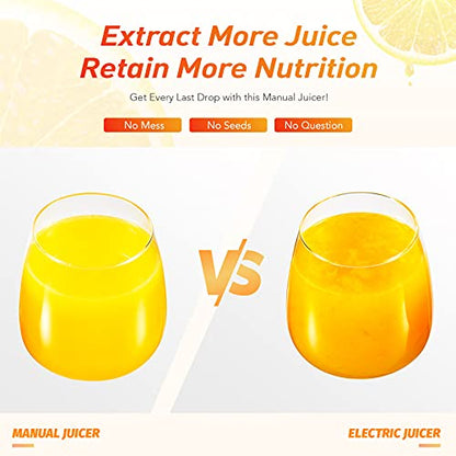  Hand Press Juicer Machine, Manual Orange Juicer And Professional Citrus Juicer For Orange Juice Pom Lime Lemon Juice, Commercial Lemon Squeezer And Orange Crusher, Easy To Clean, Gray