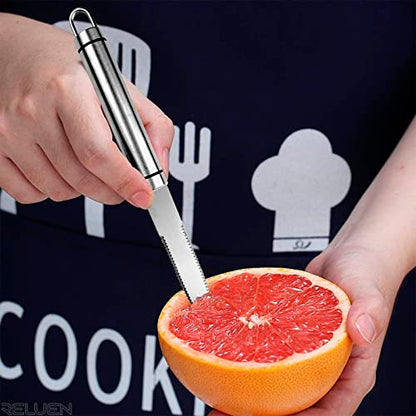  Stainless Steel Grapefruit Knife Curved Knife - Grapefruit Knife Curved Serrated Bread Knife Kitchen Knifes Small Knives Fruit Knife Stainless Steel Chef Kitchen Knife Curved Carving Tool