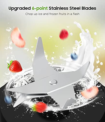  ＭoKo Portable Blender, 270 Watt Personal Blender For Shakes And Smoothies,21OZ Personal Blender USB Rechargeable With 6 Blades, BRA Free, Smoothie Blender For Kitchen Sports Travel And Outdoors,Black