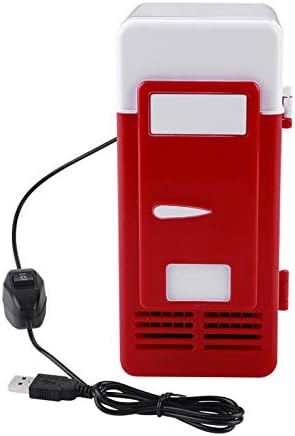  Mini Portable Compact Personal Fridge Cooler USB Office Dual-Use Portable Refrigerator Drink Cooler For Home Office Car Dorm(Black)
