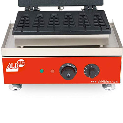  Stick Waffle Maker | Waffle Iron With Red Panel | 110V (6 Pcs)