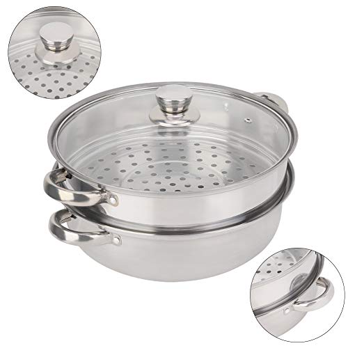  2-Layer Steamer Pot, Steaming Compartment Food Grade Stainless Steel Material Pot Cooker Stainless Steel Cookware For Kitchen