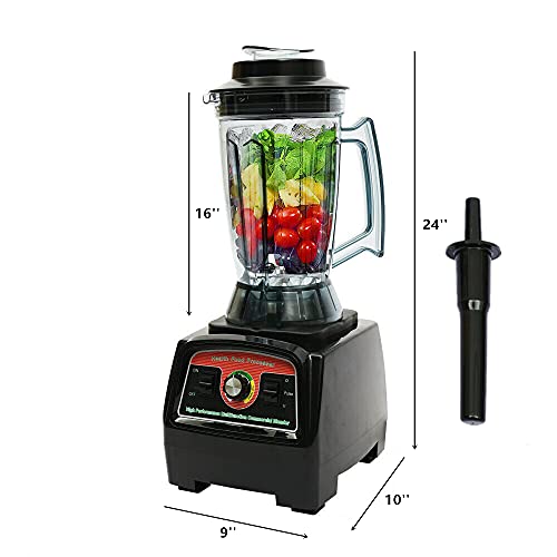  Professional Countertop Blender 2800W Commercial Smoothie Blender Shakes Smoothies Juicer Maker Machine With 140 OZ BPA Free Pitcher (Smoothie Blender)