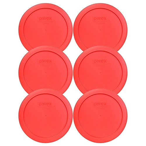 Pyrex 7201-PC 4-Cup Red Plastic Food Storage Lid, Made In USA - 6 Pack