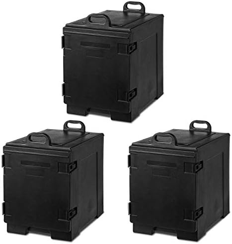  End-Loading Insulated Food Pan Carrier, 5 Full-Size Pan, 81 Quart Capacity, Food-grade LLDPE Material, Portable Food Warmer With Fastener, Ideal For Canteen And Restaurant Use