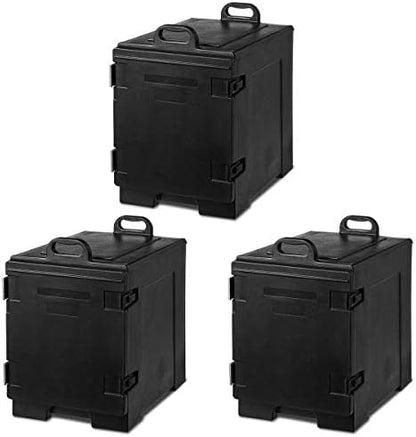  End-Loading Insulated Food Pan Carrier, 5 Full-Size Pan, 81 Quart Capacity, Food-grade LLDPE Material, Portable Food Warmer With Fastener, Ideal For Canteen And Restaurant Use