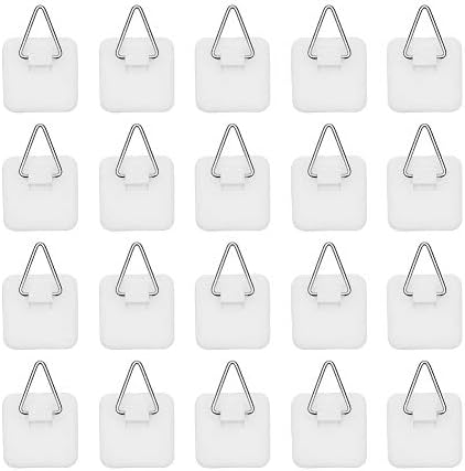  1.25 Inch Invisible Adhesive Plate Hanger Set Vertical Plate Holders For The Wall (20 Pack)