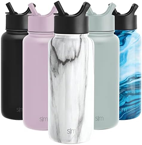  Water Bottle With Straw Lid Vacuum Insulated Stainless Steel Metal Thermos Bottles | Reusable Leak Proof BPA-Free Flask For Gym, Travel, Sports | Summit Collection | 32oz, Light Pink