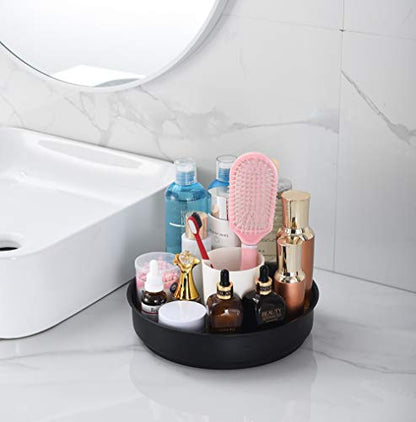  Lazy Susan Turntable Spice Organizer 9", Rotating Spinning Lazy Susans Storage Container For Kitchen Pantry, Counters, Countertop, Shelf, Table, Vanity Black