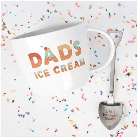  On Caffeine Gifts For Papa – Papa’s Ice Cream Bowl And Engraved Spoon Papa’s Ice Cream Shovel – Ideal Father’s Day Gift, Christmas Gift Or Birthday Gift (Papa)