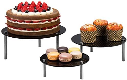  MyGift 6-Piece Set Countertop Round Clear Acrylic Server Dessert & Bakery Display Riser Stands