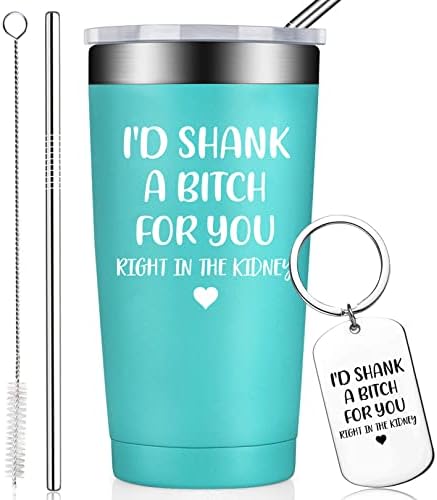  Best Friend Gift For Women - Funny Friendship Birthday Gifts For Friends Female, Bestie, BFF - Sister Gifts From Sister - 20oz Vacuum Insulated Wine Tumbler With Keychain