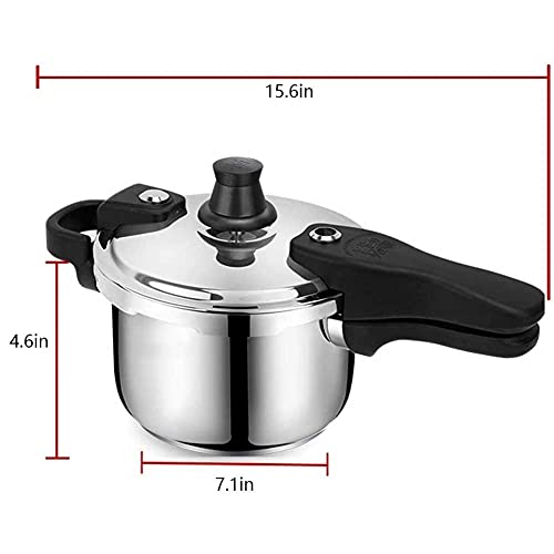  Stainless Steel Pressure Cooker Pressure Cooker, 304 Thick Household Gas Induction Cooker, General Purpose, Explosion-proof Safety Large Capacity (Size : 3L)