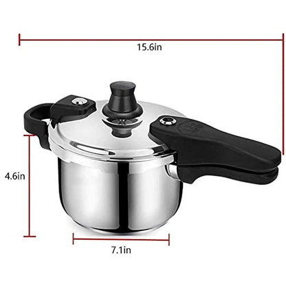  Stainless Steel Pressure Cooker Pressure Cooker, 304 Thick Household Gas Induction Cooker, General Purpose, Explosion-proof Safety Large Capacity (Size : 3L)