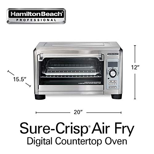  Sure-Crisp Digital Air Fryer Countertop Toaster Oven, 1500W, Fits 12” Pizza 6 Slice Capacity, Temperature Probe, Stainless Steel (31243)