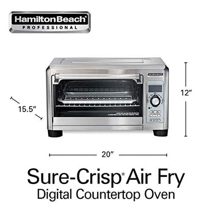  Sure-Crisp Digital Air Fryer Countertop Toaster Oven, 1500W, Fits 12” Pizza 6 Slice Capacity, Temperature Probe, Stainless Steel (31243)