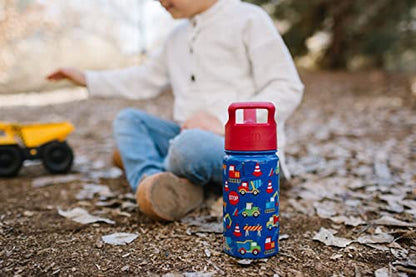  Kids Water Bottle With Straw Lid | Insulated Stainless Steel Reusable Tumbler For Toddlers, Girls, Boys | Summit Collection | 14oz, Solar System