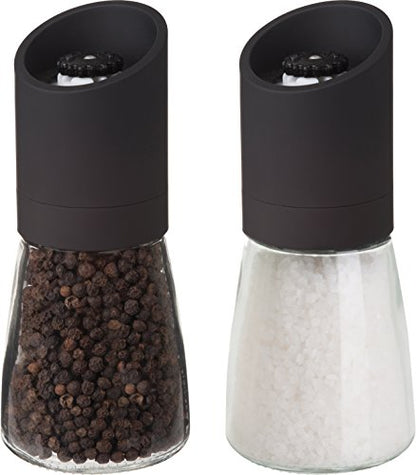  Maison Glass And Black 6 Inch Ceramic Grinder And Salt Pepper Mill, 6"