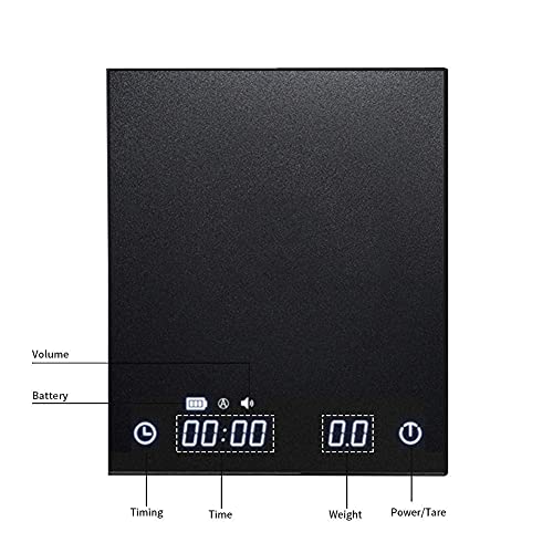  Ulea B22 New Version Digital Espresso Coffee Scales Kitchen Scales With Auto Timing, 2000 Grams ,Black