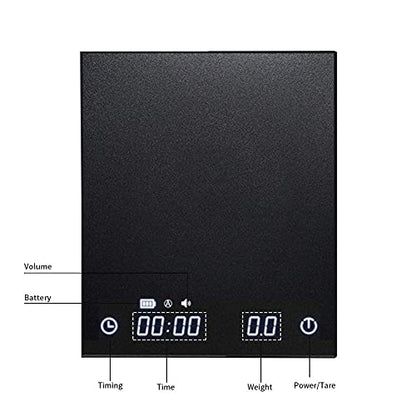  Ulea B22 New Version Digital Espresso Coffee Scales Kitchen Scales With Auto Timing, 2000 Grams ,Black