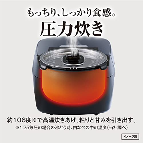 TIGER IGER JPV-A100 Pressure IH Jar Rice Cooker Freshly Cooked Earthenware Heat Storage 5.5 Cups Coat Pot 100V Only Japan Import (Black)
