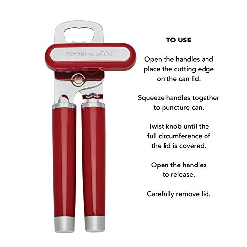 KitchenAid Gourmet Multifunction Can Opener / Bottle Opener, 8.36-Inch, Empire Red